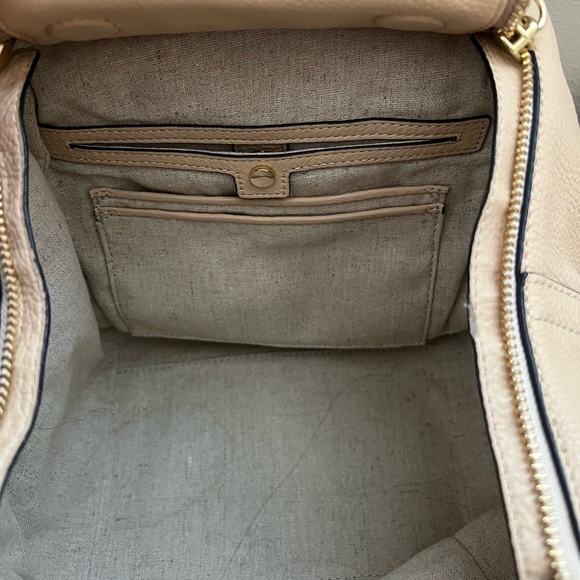 Tory Burch Half Moon Satchel Small in Beigh - Picture 3 of 11